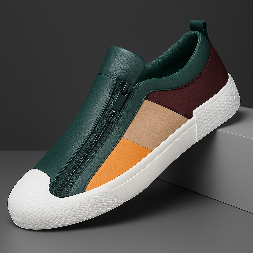 Corvin Street Zip Leather Sneaker